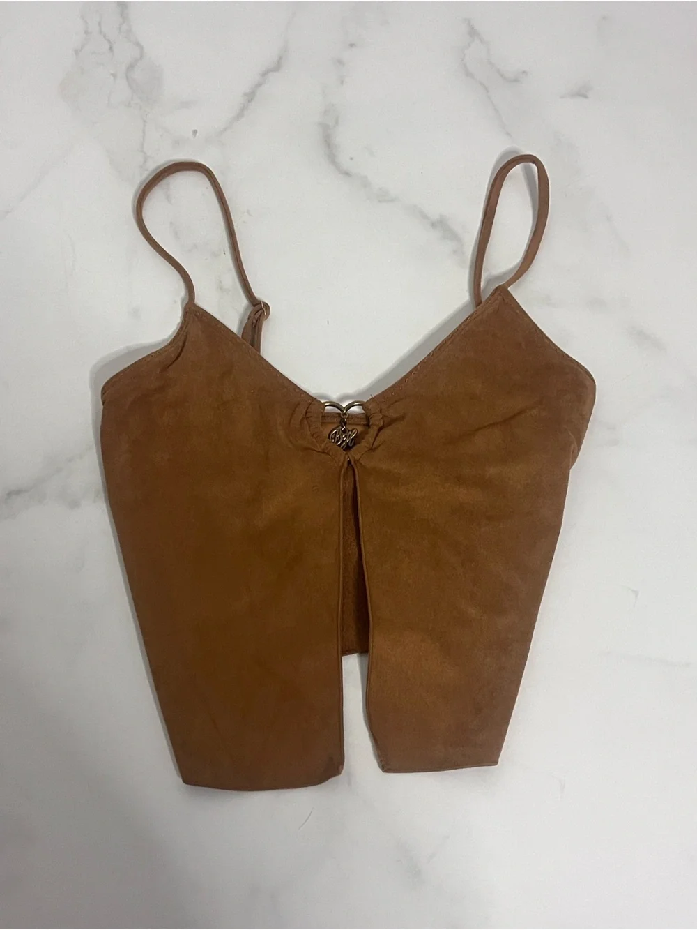 Frankie’s Bikinis x Bella Hadid Lucy Suede Tankini Top Size XS